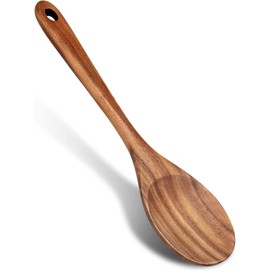 11 Inch Large Wooden Spoon for Cooking Utensil Mixing Spoons Baking Serving Wood Spoon Big Non Stick Spatula Long Handle Kitchen Utensils Stirring Cooking Non Toxic Kitchen Tools Accessories