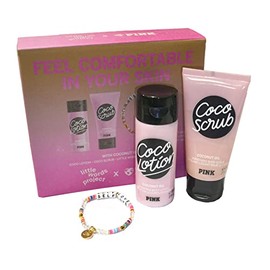Victoria's Secret Pink 3 Piece Lotion Scrub Gift Set (Coco)