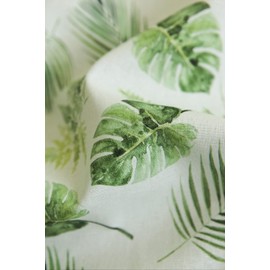 COTTONVILL Linen Blend Print Fabric (3yard, 05 - Greenery)