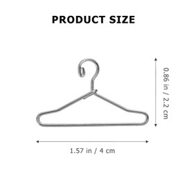 50 Miniature Silver Wire Hangers 40mm for Doll Clothes Tiny Garment Rack Dollhouse Display Accessories