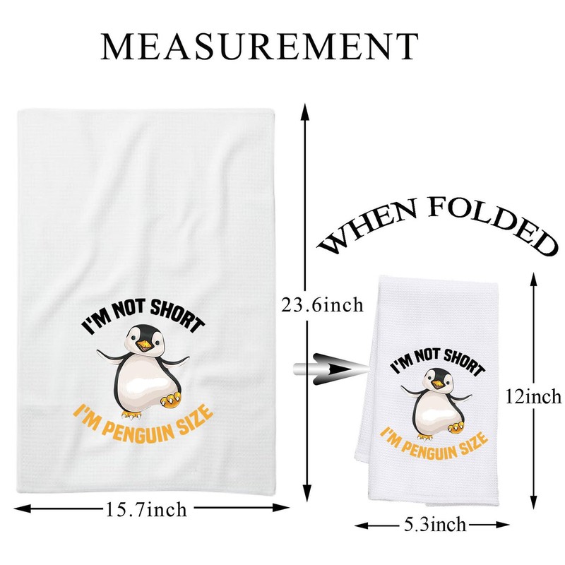 PLITI Penguin Kitchen Towel Penguin Lover Gift I'm Not Short