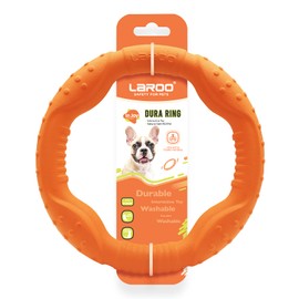 LaRoo Floating Flying Dog Disc Toys,Summer Pet Training Outdoor Durable Chew Toys for Medium and Large dogs (Medium Orange/22cm)
