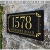 THE SPRING LEAF Stone Address Plaque With Engraved Numbers. Address