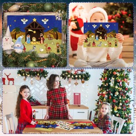 D4DREAM Nativity Stickers Advent Calendar for Kids Christmas Advent Calendar Stickers 2025 Christian Christmas Countdown Calendar Religious Nativity Scene Stickers Advent Calendar for Kids Xmas Gifts