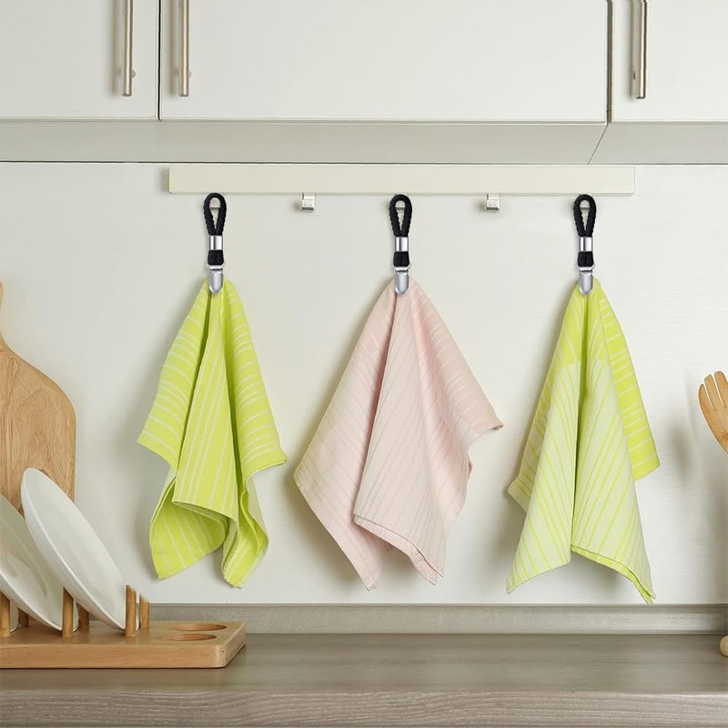 HUATEEN 6 Pack Black Towel Clips - 11.5cm Sturdy Hanging