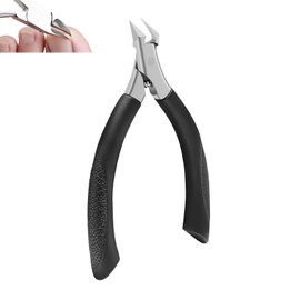 Toe Nail Clippers, Large Toenail Clippers for Ingrown Toenail Prevention, Stainless Steel Nail Clipper with Easy Grip ABS Rubber Handle for Thick Nails, Pedicure Tool for Seniors, Adults (Black)