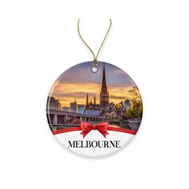 Melbourne Christmas Ornament, Christmas Ornaments Travel Souvenir Collection Gift for Family, Christmas Tree Ornament City Travel, Melbourne Travel Gift Xmas Holiday Printed on Both Sides