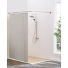 Crkmire Corner Shower Curtain Rod, Brushed Nickel [39"-69"] x [55"-85"]