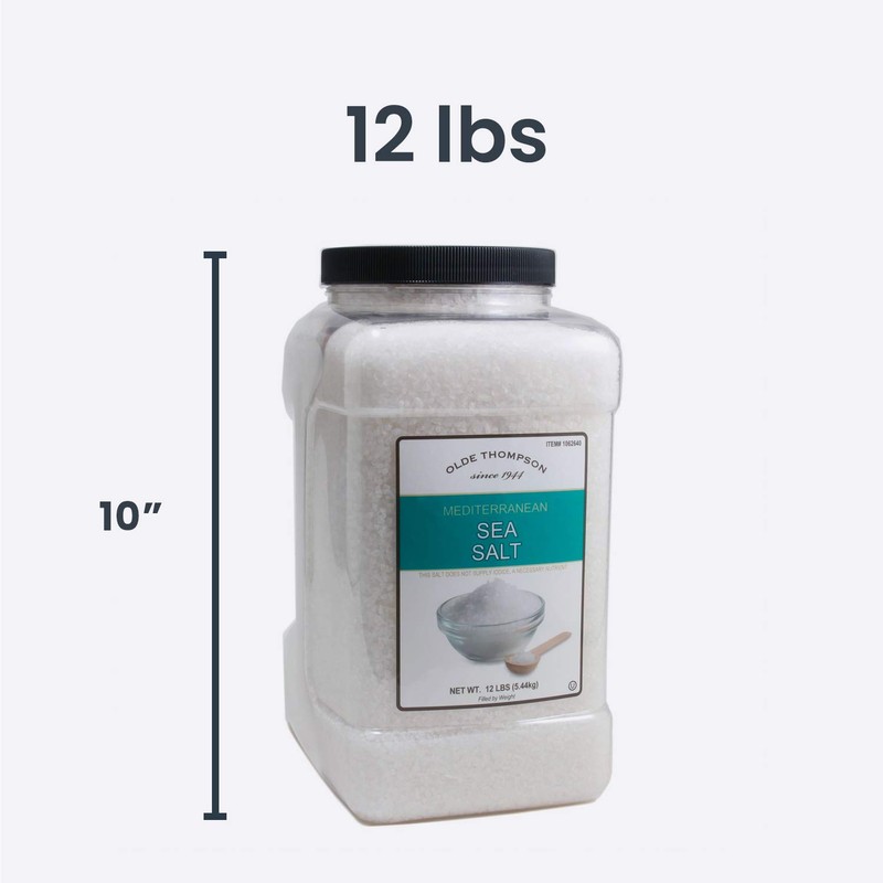 Olde Thompson Mediterranean Sea Salt, Coarse Grain, 12 Pound, Bulk