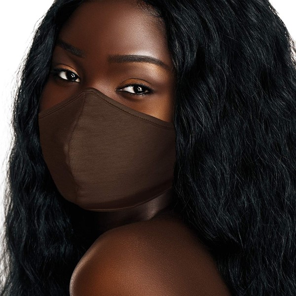 DALIX Skin Tone Cloth Face Mask 3 Layer Filter Pocket Nose Piece Truffle - S-M