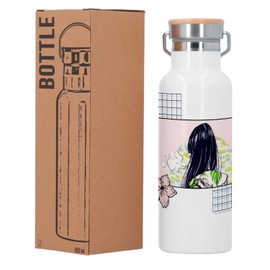 Lo-fi Girl Japan Thermosflasche aus Edelstahl, abstrakte Illustration, japanisches Design, Anime, 500 ml