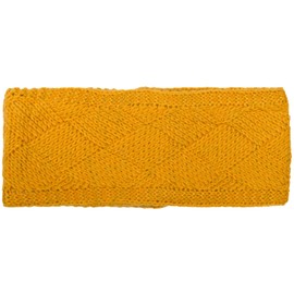 styleBREAKER 04026062 Women's Knitted Headband Plain with Diamond Pattern, Thermal Fleece Lining, Winter Headband Plain Colour: Curry