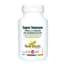 NEW ROOTS HERBAL New Roots Herbal Super Immune, Plant Sterols, Sterolins with Arabinogalactan Supplement, 240 Veg Caps 60-Day Supply - Promote Balanced Immune Support, Cholesterol Maintenance - Non-GMO, Gluten-Free