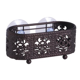 ORZ Wall Shelf, Iron Shelf with Suction Cup Suction Cup for Wall, Brown, Cutout, Can Place Spice Jars, Partial Stationery or Makeup for Wide Range of Uses, 3 Pieces in 1 Set