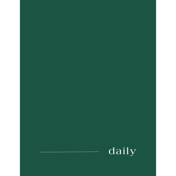 daily: green, simple, minimalist, undated daily planner, to-do list, work