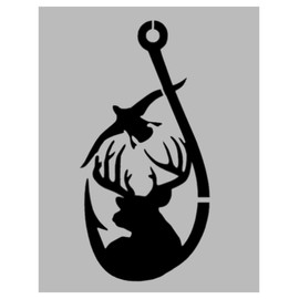 Hunting Deer Buck Fishing Hook Duck Reusable Stencil (8.5" x 11" Sheet) for Painting on Walls, Wood, Arts and Crafts (My Custom Stencils)