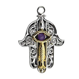 Mystic Kabbalah Hand of Khamsa - For Luck & Protection Pendant Necklace