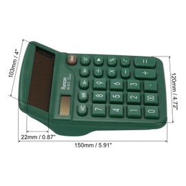 PATIKIL Desktop Calculator 12 Digits Large LCD Display Electronic Calculator Solar Dual Power for Home Office Desktop Green