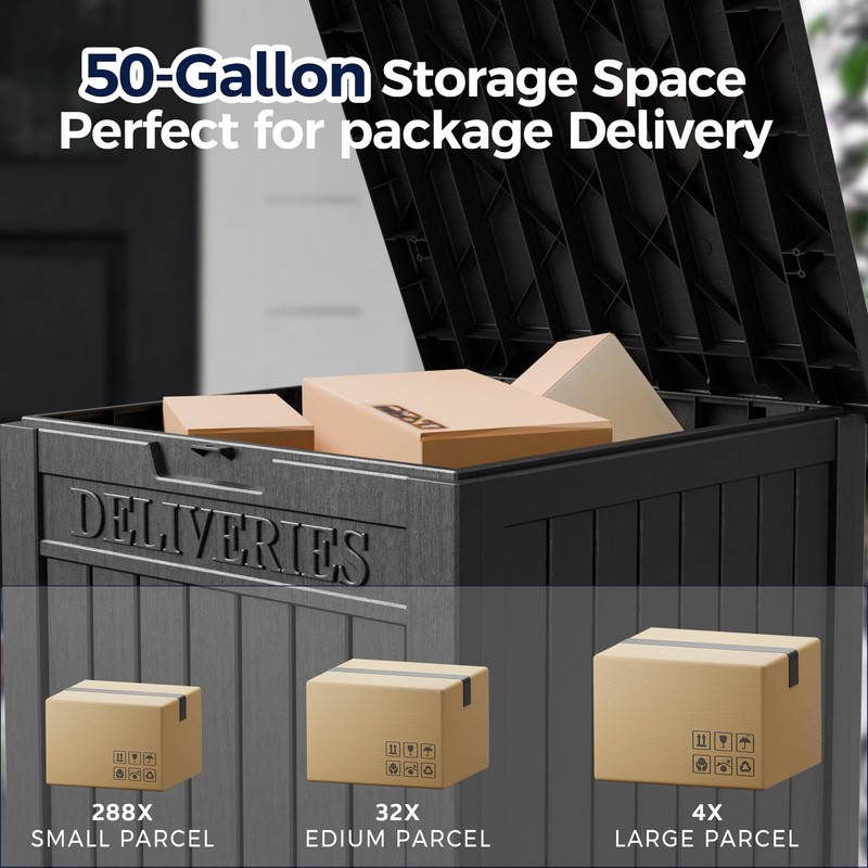 Trygoal 50-Gallon Package Delivery Box for Outside - Resin Storage