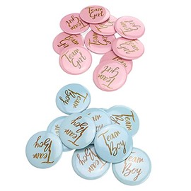 GLOGLOW Pin de BotóN para niño y niña, PatróN IngléS Material de Metal BotóN de RevelacióN de GéNero Pequeño Compacto Azul Rosa para Baby Shower