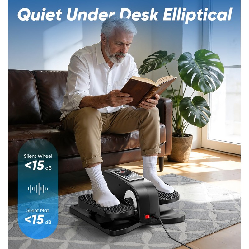 HOMGIM Under Desk Elliptical Machine - Quiet Motorized Leg Exerciser