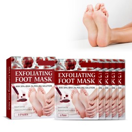 Fußpeeling Maske 5er Pack – Intensives Fußpeeling Zur Entfernung Von Schwielen, Trockener Haut Und Hornhaut – Für Babyweiche Und Glatte Füße Bei Männern Und Frauen