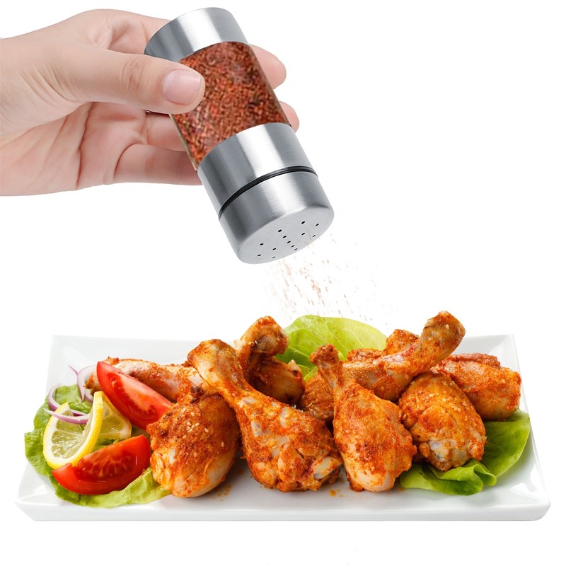 Stainless Steel Seasoning Jar Salt Pepper Spice Seasoning Pot Bottle
