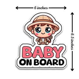 Baby on Board Signs for Car, 6.5 x 6 Baby Scout on Board, Waterproof and UV-Resistant Baby on Board Sticker, Durable Baby Sign for Safety Awareness, Easy to Apply for Window or Bumper