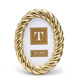 Two's Company Gilded Rope 4X6 Gold Finish Photo Frames