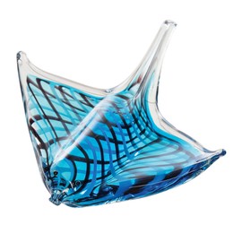 Beachcombers Blue Glass Stingray Figurine, 6.89-inches Length, Home Decor Accessories, B26408