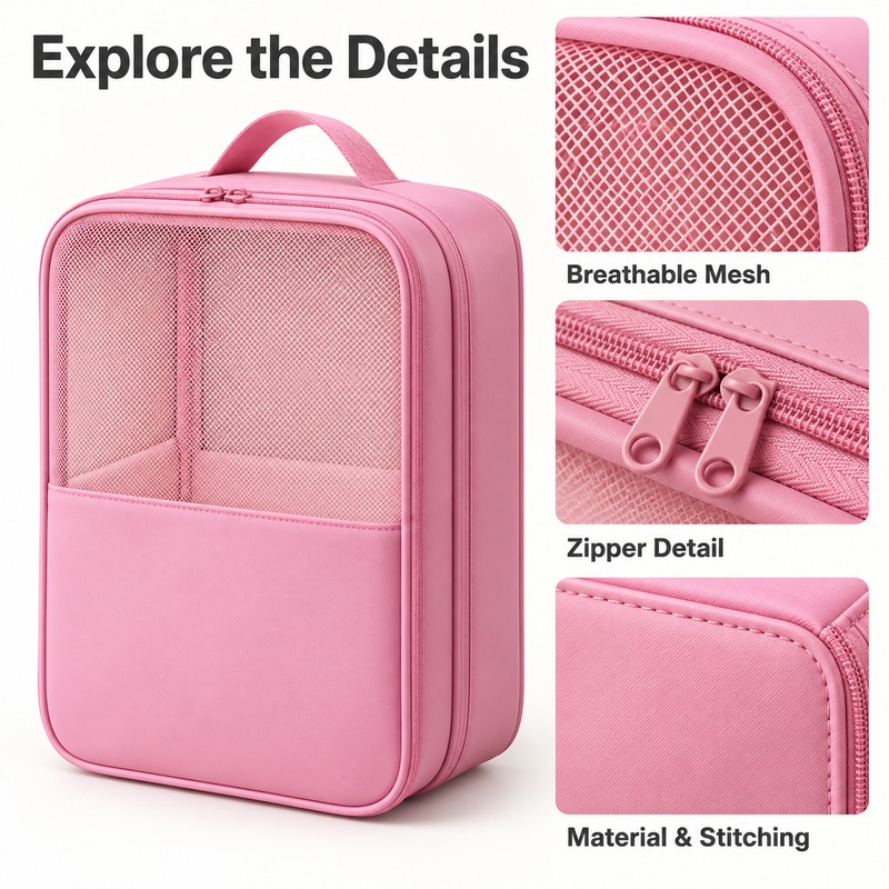 Travel Shoe Organizer Bag for Packing Up to 3 Pairs