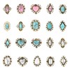 20pcs Western Nail Charms, 3D Turquoise Nail Decorations with Blue