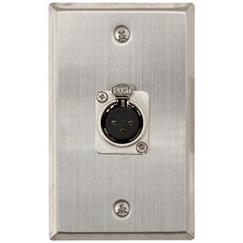 Seismic Audio Speakers Single XLR Female Connector, Stainless Steel Wall Plate