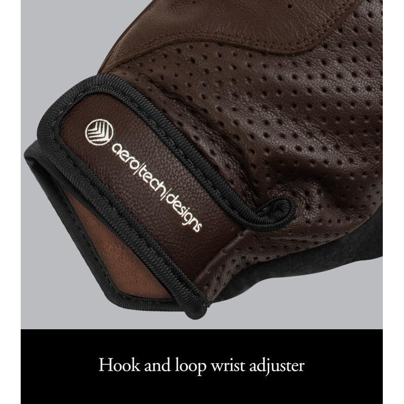 AERO|TECH|DESIGNS | Vintage Leather Gel Padded Palm Fingerless Gloves |