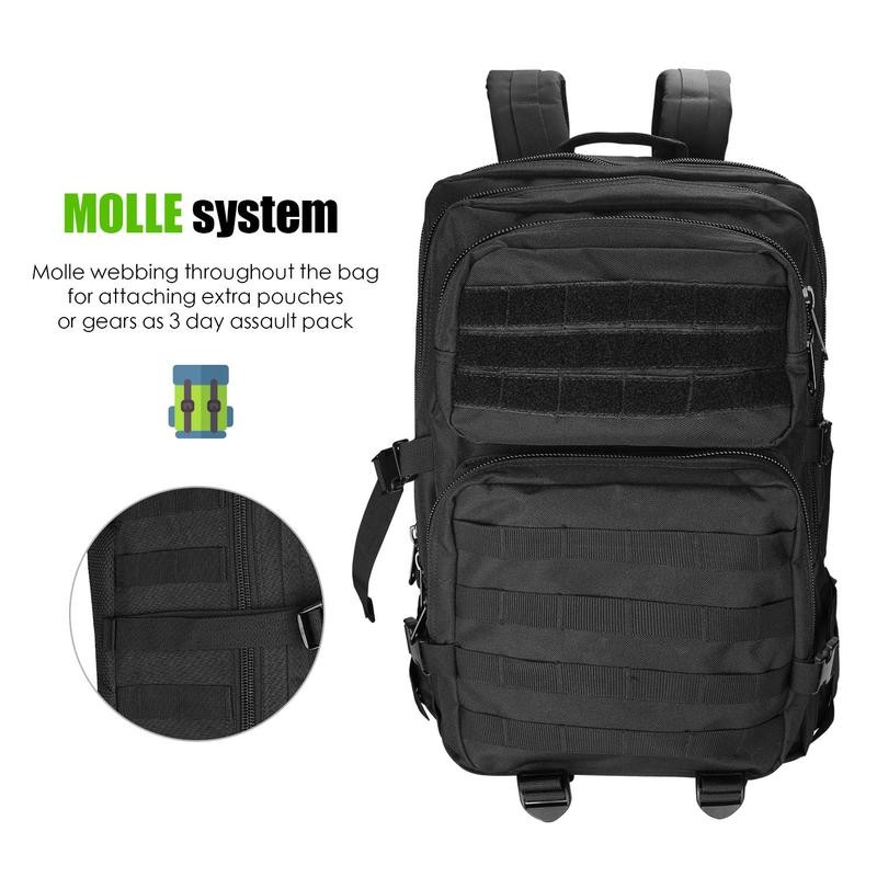 Military Tactical Backpack Large 3 Day Assault Pack Molle Bag