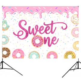 Sweet One Birthday Party Decorations,Sweet One Donut Birthday Party Decorations,Donut Birthday Party Decorations 1st Birthday,Sweet One Birthday Backdrop,Sweet One Birthday Banner