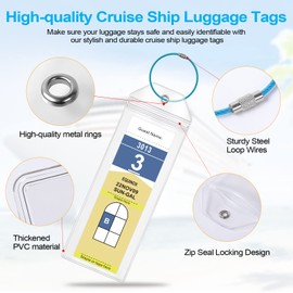 Cruise Luggage Tag Holder for Royal Caribbean Ships & Celebrity, 6Pack Clear Tags Cruise Travel Essentials for 2025-2026