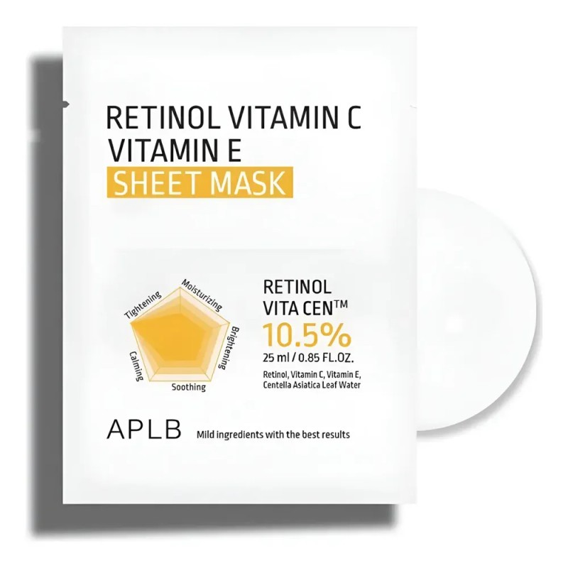 Mascarilla Coreana Retinol Vitamina C E 25ml
