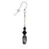 Handmade Hematite Gemstone and Black Austrian Crystal Sterling Silver Earrings