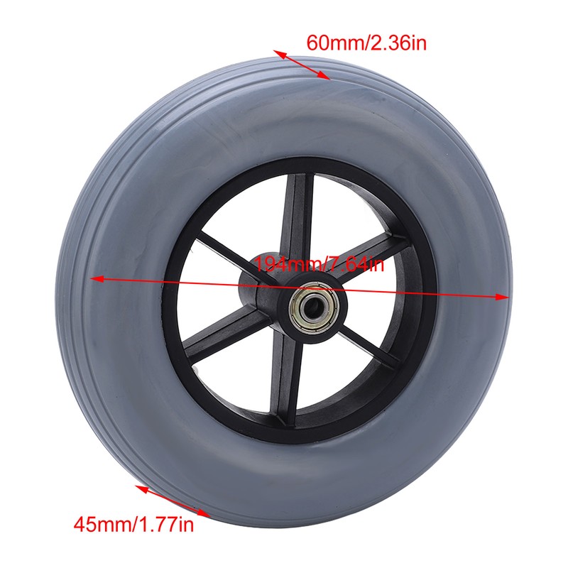 194mm Gray Electric Wheelchair Wheel Non Slip No Noise Stable
