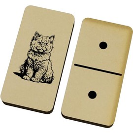 Azeeda 'Selkirk Rex Cat Sitting' Domino Set & Box (DM00041983)