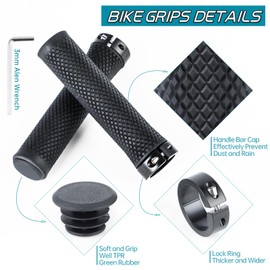 BW MTB Bike Grips – Comfortable and Grippy 130mm Bicycle Handlebar Grips