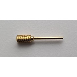 A+Elite Manicure Pedicure Acrylic Gel Nail Art Drill Bit Burr File BARREL CHAMFERED D6.6x13mm 3/32" Gold Tungsten Carbide