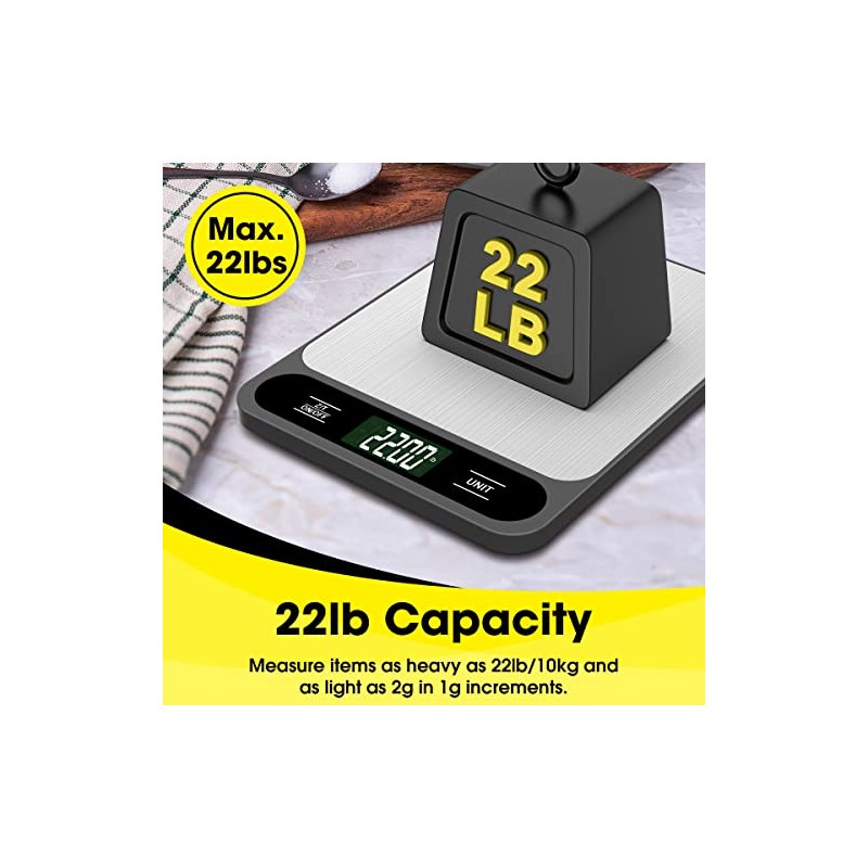 Mik-Nana Food Scale, 10kg/22lb Digital Kitchen Scale Weight Grams and
