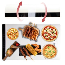 Food Warming Mat - Fast Heating Silicone Electric Warming Tray with 3 Level Temperature, Full surface Heating, Raised Feet Protects Table, Portable Food Warmer for Parties Home Travel (White)