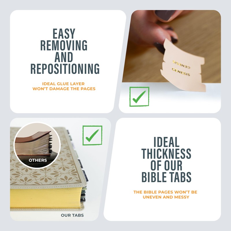 Green, Blue & Pink Bible Book Tabs, 100 Soft-Touch, Laminated