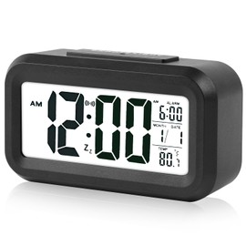 WEISPO Reloj Despertador Digital con Pantalla LED, Despertador Electronico con Función Snooze, Temperatura, 12/24 H, Fecha, Reloj de Alarma Digital para Dormir, Mesilla, Dormitorio, Cocina, Oficina