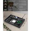 Valet Tray, Built in Wireless Charging Pad, Nightstand Organizer, Two-Toned