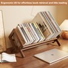 Aofure Premium Desktop Bookshelf, Bamboo Desk Bookshelf, Retro Brown Book