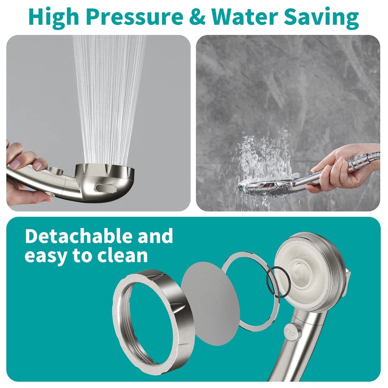 MIAOHUI Modern Handheld Shower Head with On Off Switch, High